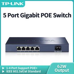 Switches TPLink 5 Port Gigabit POE Switch 1000GBASET RJ45 Port Network Switcher 62W Output Networking Hub Internet Splitter TLSG1005PE