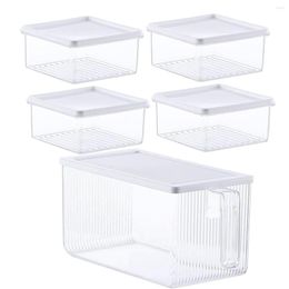 Storage Bottles Fridge Organiser Set Of 5 With Lid And Handle For Dishwasher Microwave Kitchen Cupboards