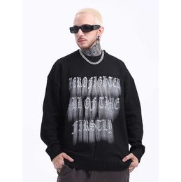 Luxury High Quality Long OEM Sleeve Knitted Sweater Custom Pattern Screen Printing Men's Sweaters HVS