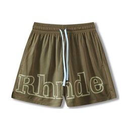 Designer Fashion Sports Shorts Rhude Summer Short Beach Pants Mens High Quality Pure Cotton Streetwear Loose Size Five-point Basketballmy