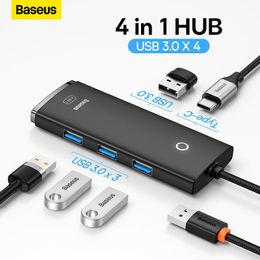 Hubs Baseus USB HUB Adapter 4 in 1 USB Type C to USB 3.0 HUB Splitter Adapter for MacBook Pro Air Huawei Mate 30 Docking Station HUB