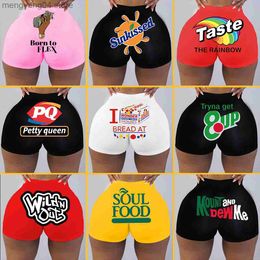 Women's Shorts Womens Sexy Booty Shorts Rainbow Printed Sport Workout Hot Pants Plus Size Summer Bodycon Clubwear Stretch Slim Snack Shorts T230603