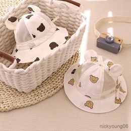 Hair Accessories Summer Mesh Breathable Baby Hat Bear Boy Girls Bucket With Ear Outdoor Infant Fisherman Cap