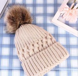 winter thick fleece lining beanie comfrotable soft acrylic hat korean design fur pom ball caps festival christmas women girls ear warmer cap