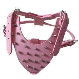 Top Large Dog Rivets Spiked Studded PU Leather Dog Harness for Pitbull Large Breed Dogs Pet Products