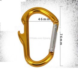 multifunction aluminium alloy rivet carabiner hook D shape clip keychains bottle opener metal hiking clip snap outdoor tool accessaries