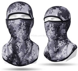 Balaclava Face Mask Motorcycle Bicycle Summer Cooling Windproof Camouflage Cycling mesh gauze tactical Army Airsoft Dress Up CS Protective Ice silk Beanie hat