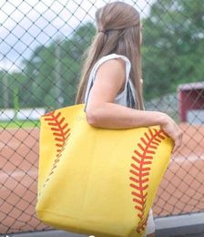 palestra all'aperto sport borse in tela borse di grandi dimensioni moda donna donna borse a mano cartone animato basket baseball softball borse a tracolla