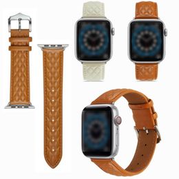 Luxury Leather Strap For Apple Watch 44mm 49mm 42mm 40mm 41mm 38mm Band Wristbands Belt Loop Iwatch 8 Ultra 7 6 5 4 3 Series Watchbands Accessories