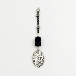 Pendant Necklaces Accessories Tasbih Metal Tassel With Black Agate Stone Muslim Islamic Arabic