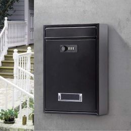 Garden Decorations 32X21X85CM Vintage Wall Mounted Mailbox With Combination Lock Metal Coded Letterbox Post spaper Box F5062 230603