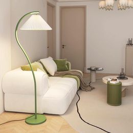 Floor Lamps Pleated Led Lamp For Living Room Sofa Side Standing Remote Control Dim Bedroom Bedside Light Indoor Lighting Fixture