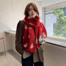 Scarves Christmas Muffler Design Knitted Scarf Women Skinny Winter Warm Female Woollen Yarn Neckerchief Foulard Bufanda Echarpe 2023