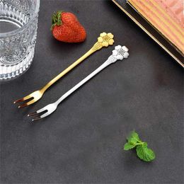 Dinnerware Sets Kitchen Tools Without Burrs Creative Tableware Accessories Rustproof Stainless Steel Cherry Fork Fruit Forks Fashion