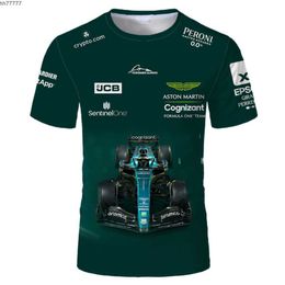 Ykbg 2023 New Men's and Women's F1 Team T-shirts Aston Martin Formula One Round Neck Sports Casual Short Sleeve Alonso Summer Adult Top