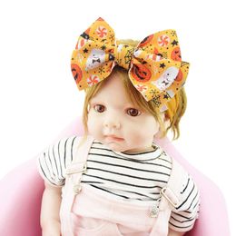 2PCS Hair Accessories Children's Printed Large Bow Headband Infants Headbands Baby Turban