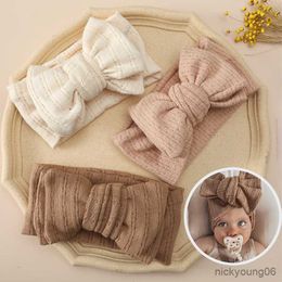 Hair Accessories Cable Knit Baby Girl Headbands Newborn Bows Infant Elastic Turban Ties Solid Color