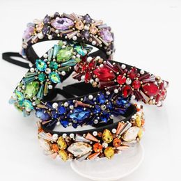 Hair Clips Fashion Lady Baroque Hoop Hand-stitched Crystal Small Particles Geometric Headband Dance Party 594