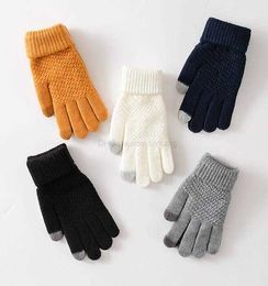 woolen knit warm gloves men women touch screen mittens winter fleece cycling skiiing glove thick wool gloves christmas gift