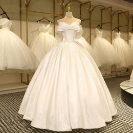 Elegant Arabic Dubai Plus Size Ball Gown Wedding Gowns Sweep Train Pearls Beaded Vestido De Novia Bridal Dresses Custom Made282l