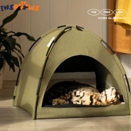 Pens Camping Pet Tent Dog Beds Kennel Cat Nest with Reversible Cushion Indoor Cat Bed for Small Dog Puppy Cave Dog House Pet Sofa