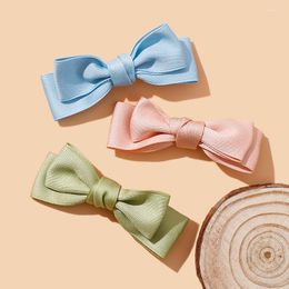 Hair Accessories Baby Ribbon Hairpin Girl Bows Clip School Hairgrips Kids Solid Colour Pin Toddler Lovely Hairclips Spring 2023