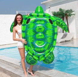 175cm giant inflatable tortoise mattress floating Sea Turtle floats floating water seat chair adult kids swim pool raft toy