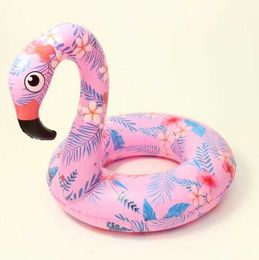 New cartoon print flamingo swim rings water sports toys inflatable floats beach water paty toy colorful inflatable floating animal raft