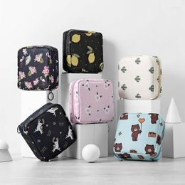 Storage Bags Portable Sanitary Pads Waterproof Bathroom Organiser Bag Travel Zipper Key Earphone Data Cables Cosmetic Pouch