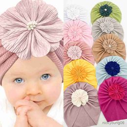 Hair Accessories Spring and Summer New Solid Color Threaded Baby Hat Girl Breathable Headband Turban Kids Hats Caps