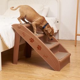 Ramps Folding Plastic Pet Stairs For High Beds Durable Indoor Outdoor 4 Steps for Dogs and Cats NonSlip Pet Stairs Home or Travel