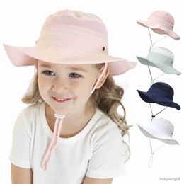 Hair Accessories Summer Baby Bucket Hat Outdoor Beach Floppy Wide Brim Cap For Kids Girl Boys Breathable Mesh Sun Hats