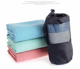 High quality antiskid absorb sweat yoga mat towels grid design pilates exercise blanket Wear-resistant non-slip silicone fitness mat cover Alkingline