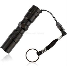 Hot Outdoor Gear Sale Black 3W Waterproof LED Mini Flashlight White Light Outdoor Sport Travel Lamp keychain Flashlights Torches Alkingline