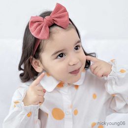 Hair Accessories Baby Headband Bow Headdress Colour Knitted Hollow Fabric Hairband