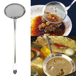 Colanders Strainers 25CM long handled stainless steel colander Philtre oil spoon fine mesh sieve kitchen vegetable clip