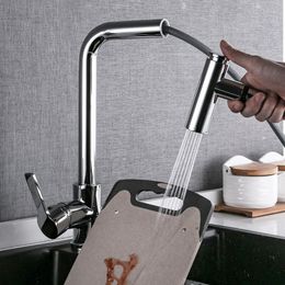 Kitchen Faucets Microphone-style Sink Button Water-stop Vegetable Basin Faucet Retractable Rotating Cold And Tropical Flushing