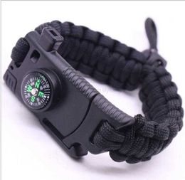 Outdoor Bracelets plastic curved buckle 7 strand paracord bracelet survival bracelet Camping hiking adventure bracelet tool equipment