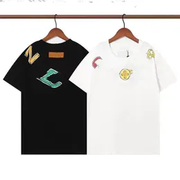 2023 Fashion green women's short-sleeved casual cotton summer Paris men's T-shirt designer T-shirt luxury flocking letter T-shirt classic 02