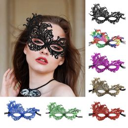 Sleep Masks Halloween Cosplay Women Lace Masquerade Face Mask Sexy Eye Mask for Nightclub Queen Masquerade Party Fancy Dress Costume J230602