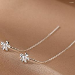 Dangle Earrings S925 Sterling Silver Flower Ear Wire Light Luxury Female Banquet Senior Sense Jewellery Gift Wholesale