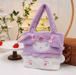 Girls Kawaii Fuzzy Kuromi Melody Cartoon Handbag Girl Lolita Casual Princess Bag Accessories Big Capacity