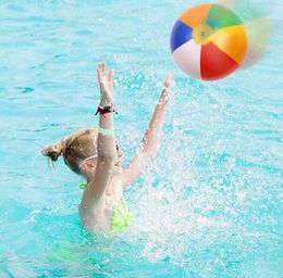 Beach Ball New Inflatable 6 Colours Striped Rainbow Beach Ball Outdoor beach Ball Water Sports Balloon For Children 30cm