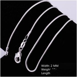 Chains Wholesale 925 Sterling Sier 2Mm Smooth Snake Rope Necklaces For Women Men Fashion Jewellery In Bk Size 1624 Inches Drop Deliver Dhspr