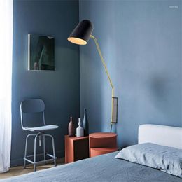 Wall Lamp Nordic Swing Long Pole Lamps Post Modern Industrial Bedroom Living Dining Room Sconce Lights Restaurant Deco Fixtures