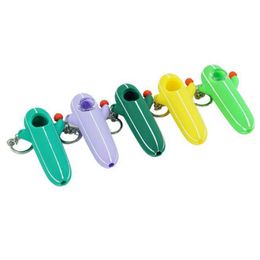 Latest Colourful Portable Silicone Pipes Cactus Style Removable Glass Nineholes Philtre Screen Bowl Dry Herb Tobacco Cigarette Holder Hookah Waterpipe Bong Smoking