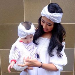 2PCS Hair Accessories Children's Bowknot Hairband Winter Baby Knitted Woollen Ear Protection Headgear Headband