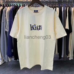 Men's T-Shirts Men's T-Shirts 2022SS Black White Apricot Casual KITH Tee Men Women 1 Classic Flower Bird Print Kith T Shirt Loose Short Sleeve With Tag T221130 J230603