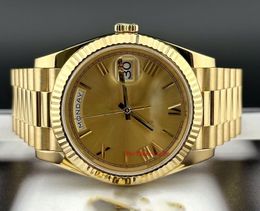 Day-Date 40 President 18k Yellow Gold Men's Watch Roman DIAL 228238 Fashion brand automatic waterproof sapphire men's watch