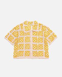 POLO vintage CUSTOM summer wholesa knitwear design man button up Cardigan sweater knit t shirt short sleeve Crochet Shirt FJYA